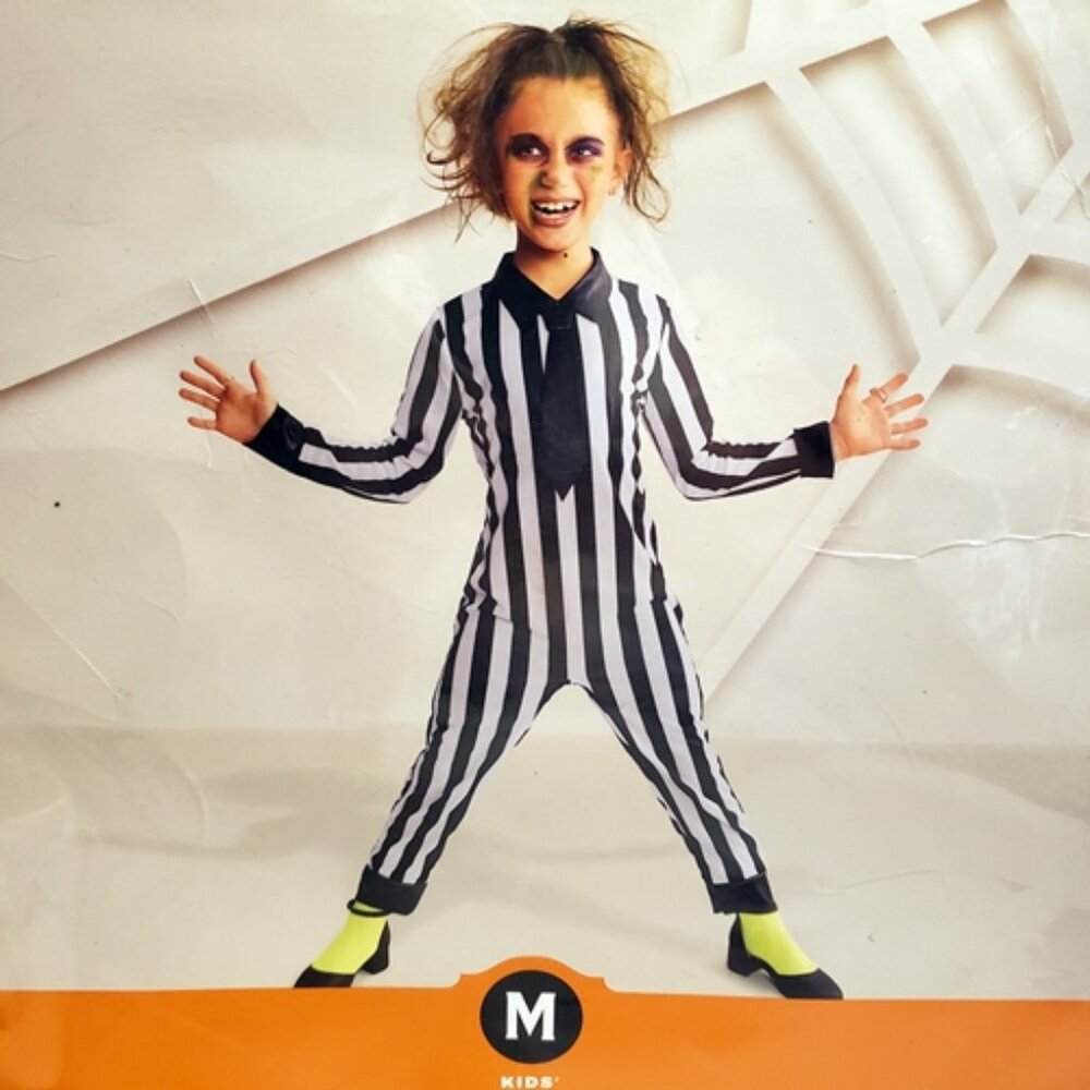 Kids’ Medium (8) “Striped Jumpsuit” Hyde and Eek Costume - Beetlejuice NEW!